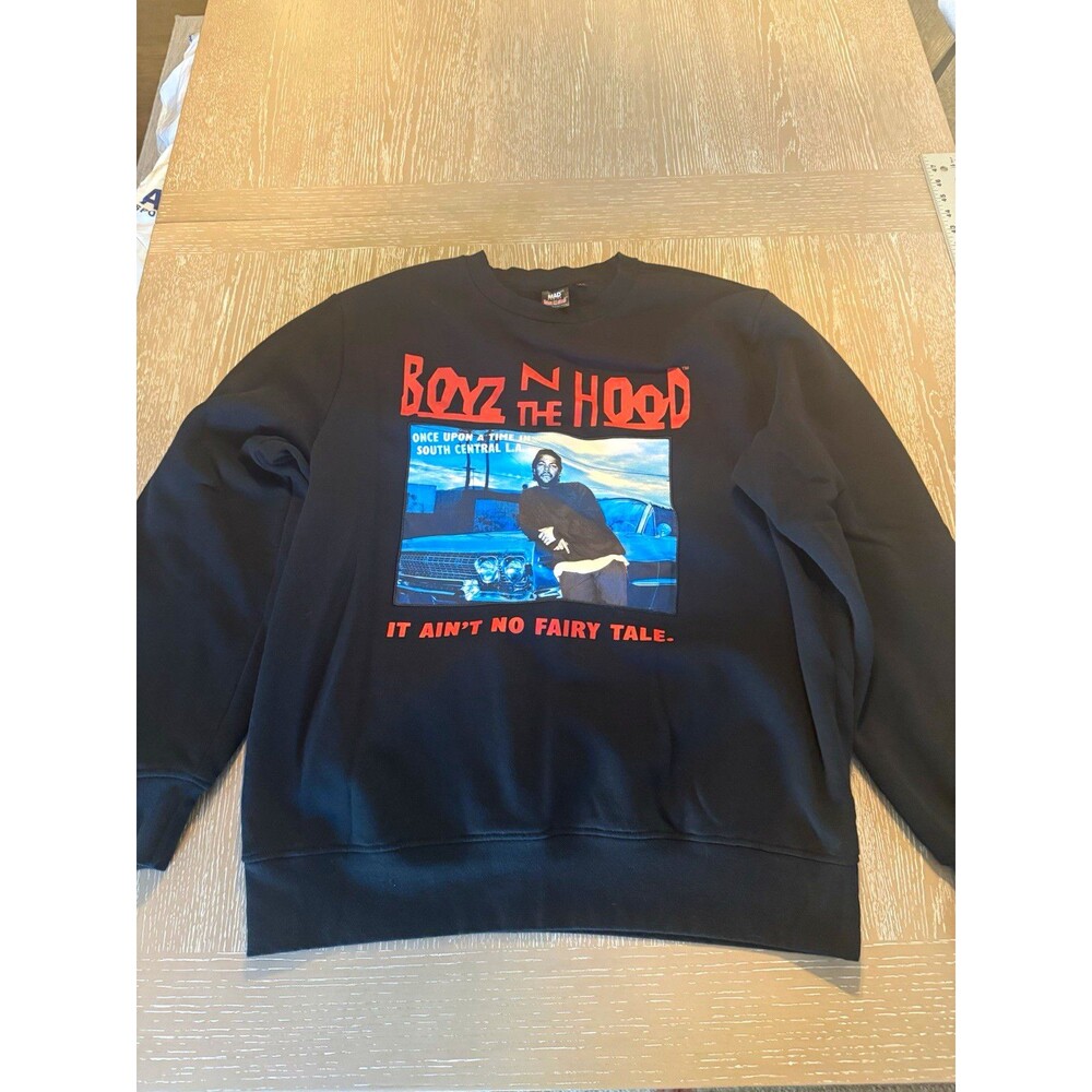 Mad Engine Boyz n the Hood Black Graphic Crew Neck Pullover Sweatshirt Men’s L